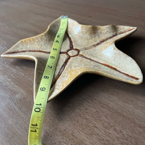 1948 Starfish MCM Vintage ceramic dish /tray gold/tan tones no chips - Picture 3 of 12